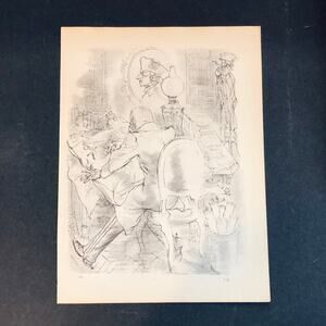 George Grosz "The General" 1930s Art Print Treasury Collection Sketch Vintage